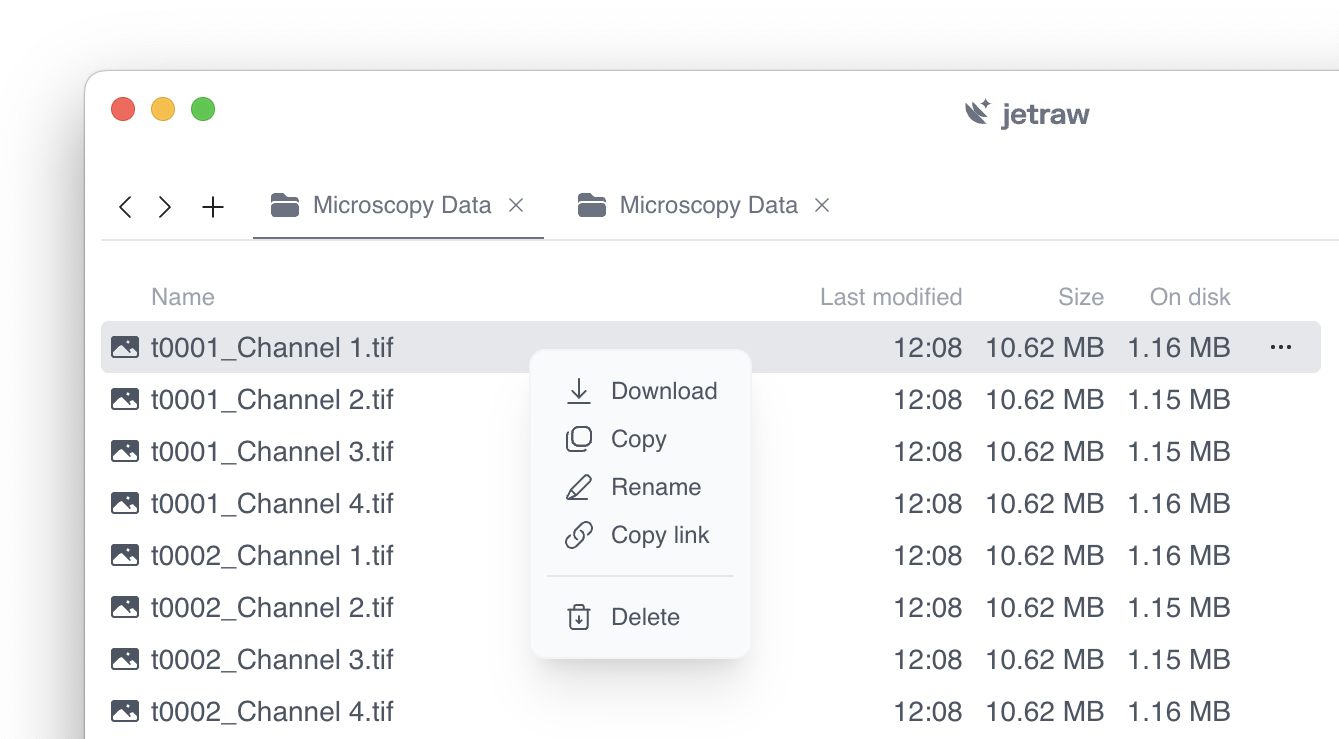 Files window actions