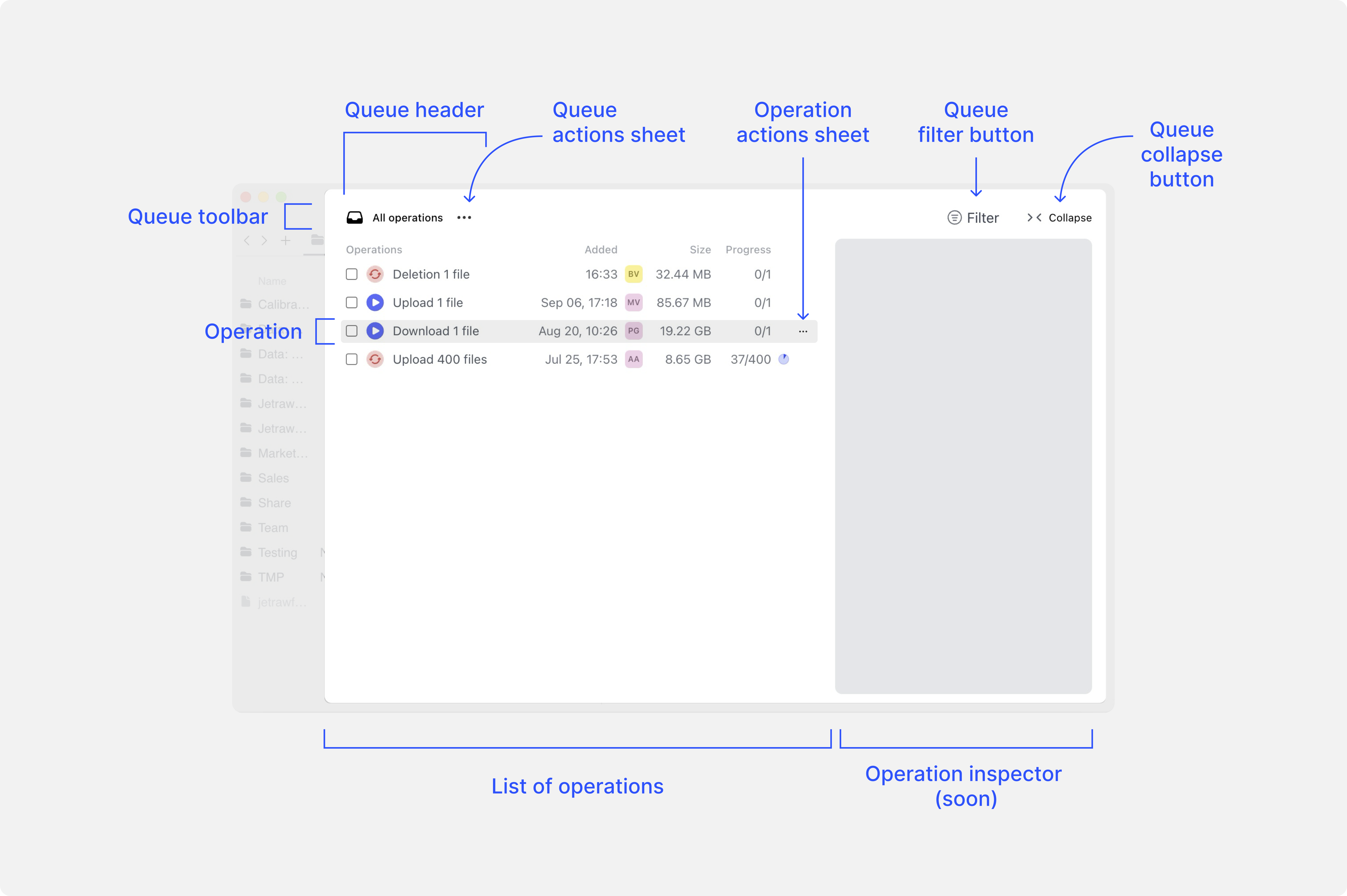 Jetraw Platfor GUI Glossary: Queue Window